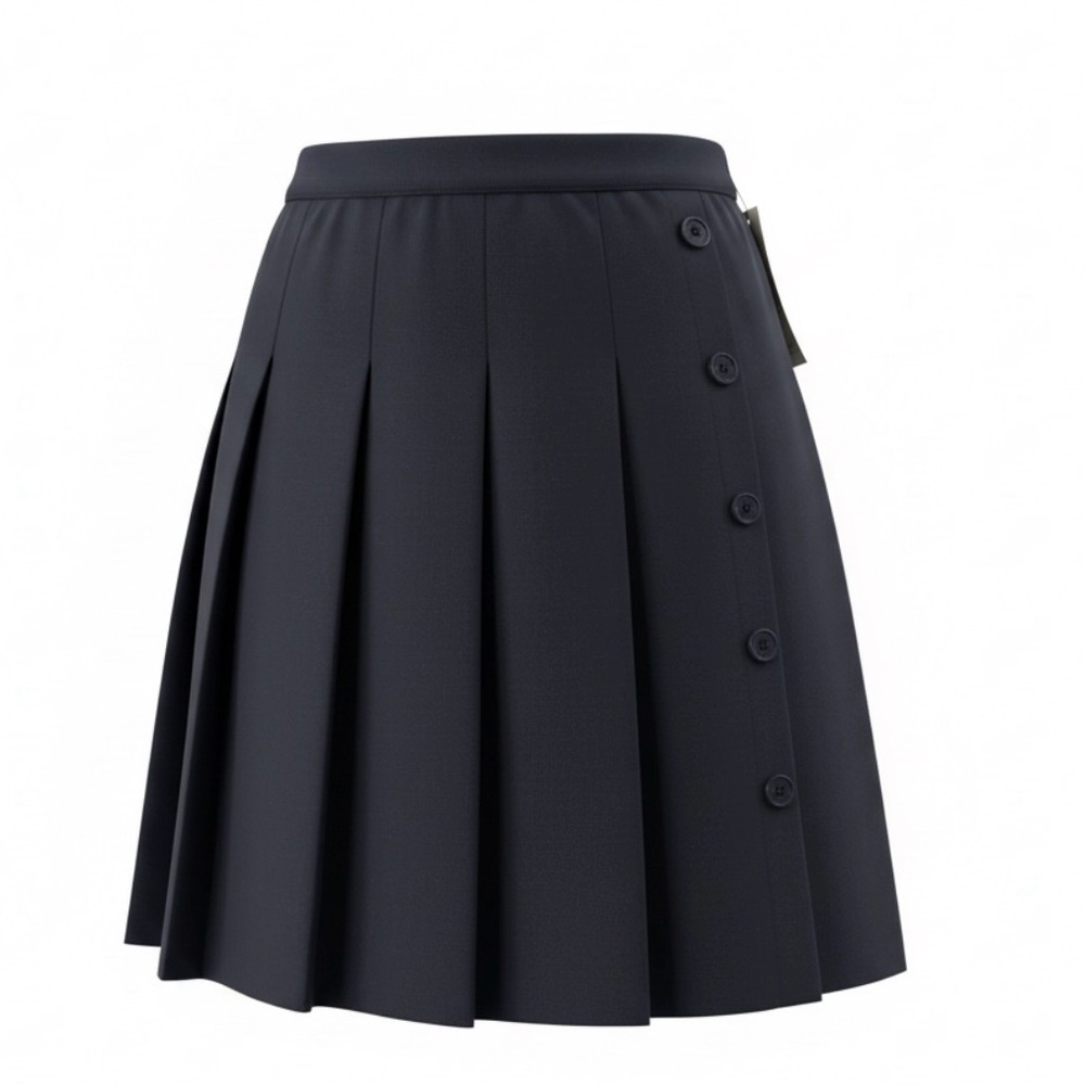 Nautica Girls’ Navy Button-Detail Pleated Skirt. Size 12